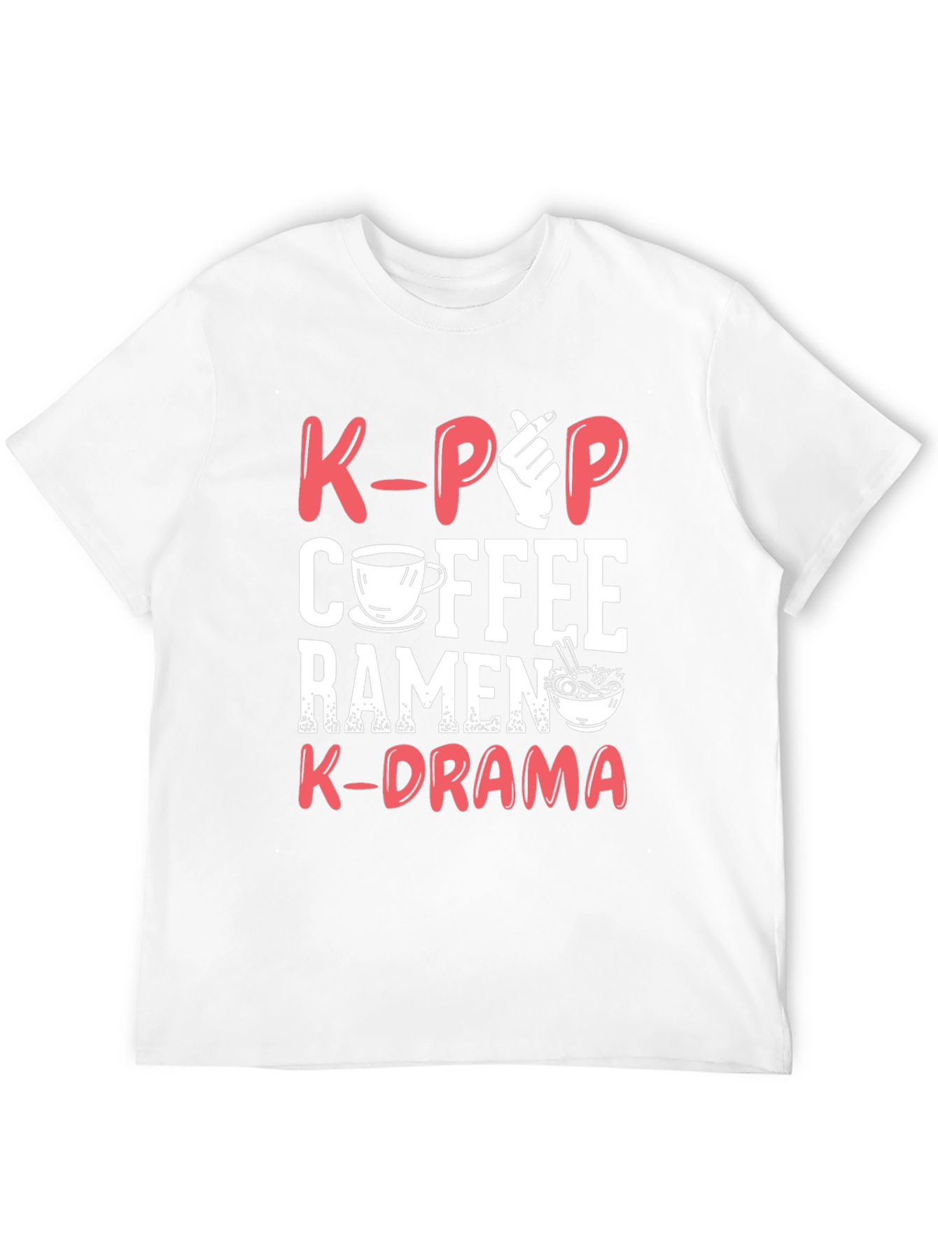 K-Pop Coffee Ramen K-Drama Graphic T-Shirt