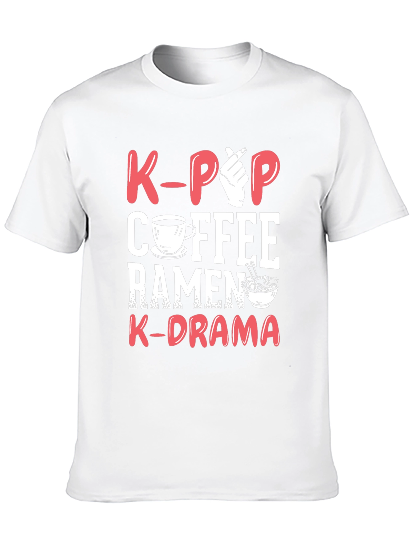 K-Pop Coffee Ramen K-Drama Graphic T-Shirt