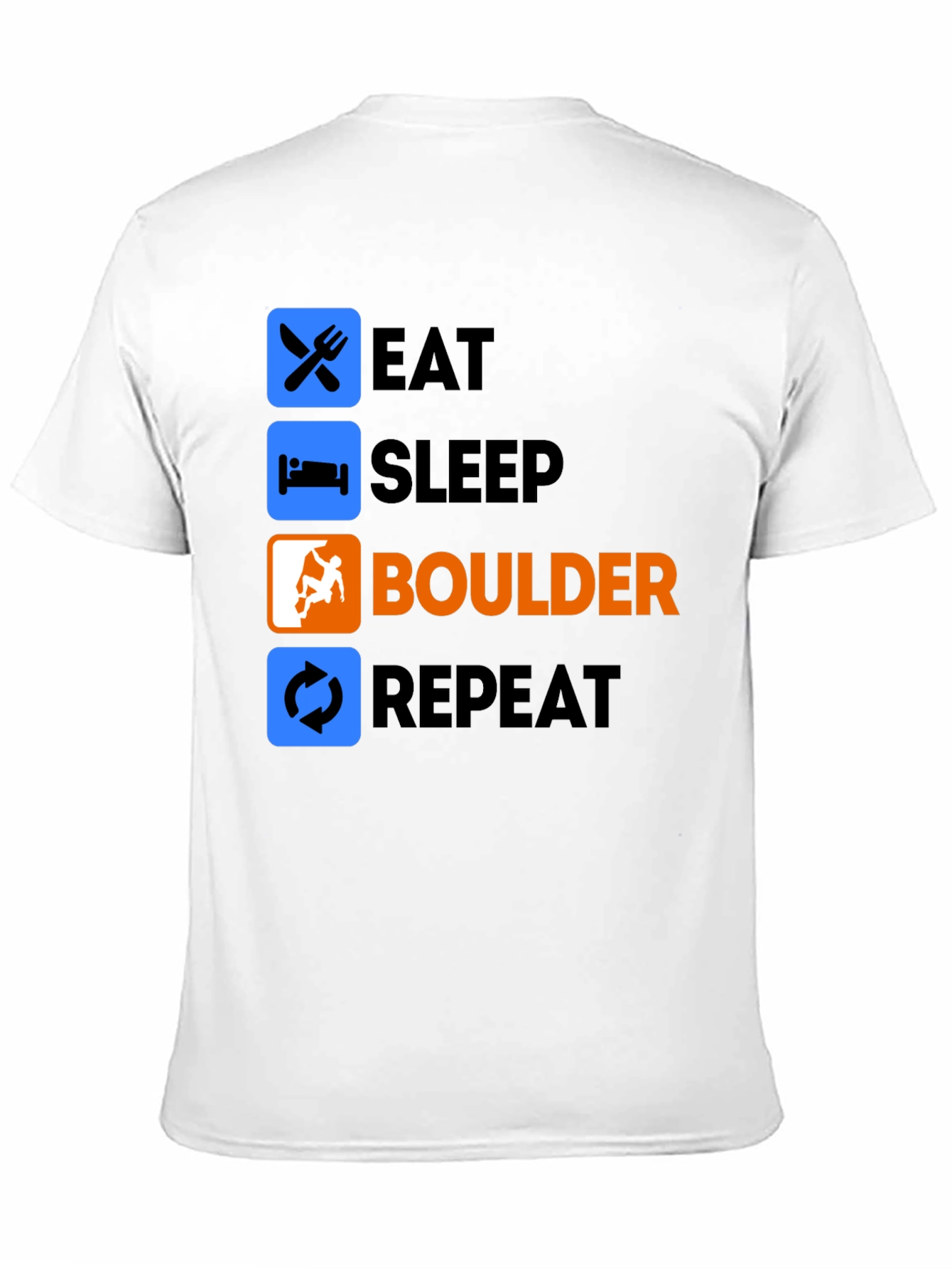 Eat Sleep Boulder Repeat Black T-Shirt