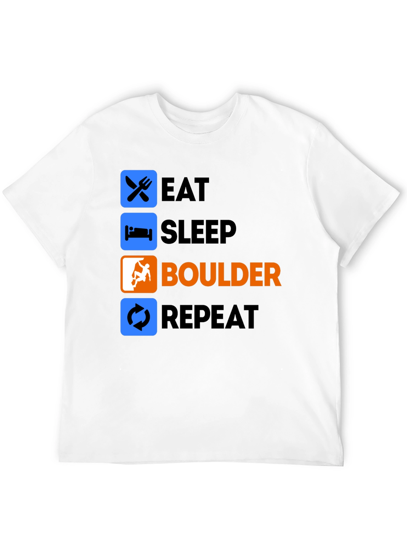 Eat Sleep Boulder Repeat Black T-Shirt