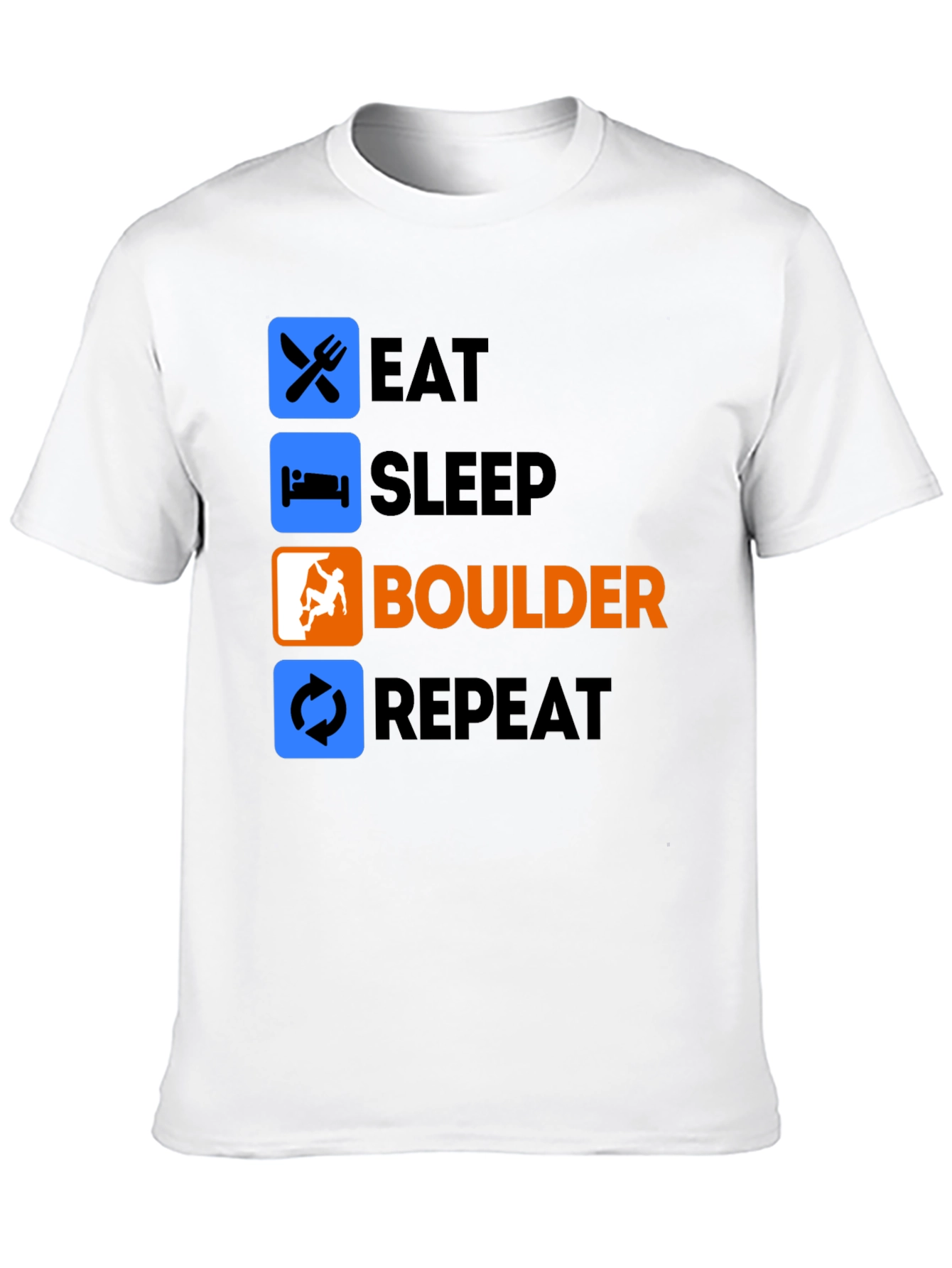 Eat Sleep Boulder Repeat Black T-Shirt