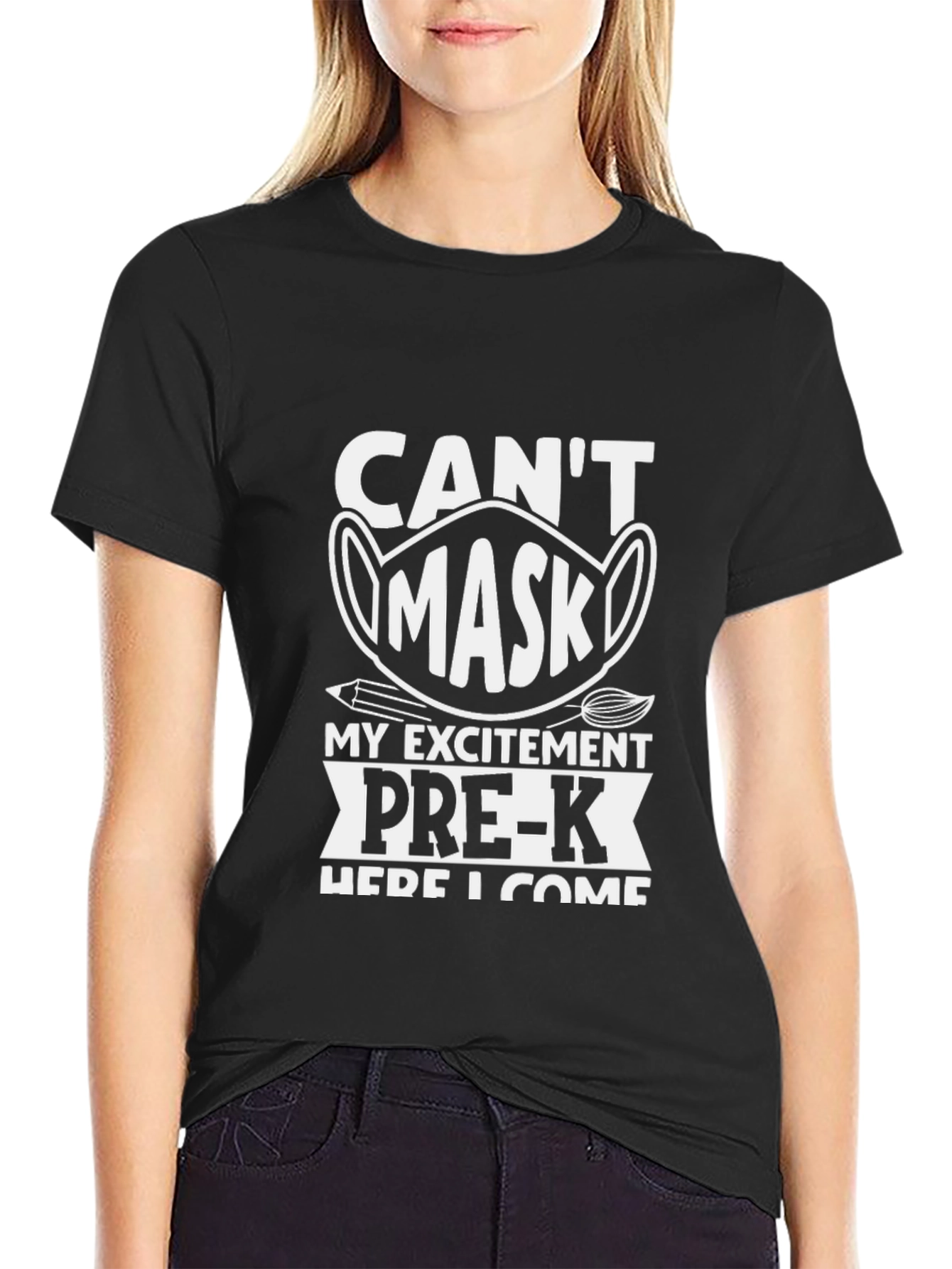 Cant Mask My Excitement Pre-K T-Shirt