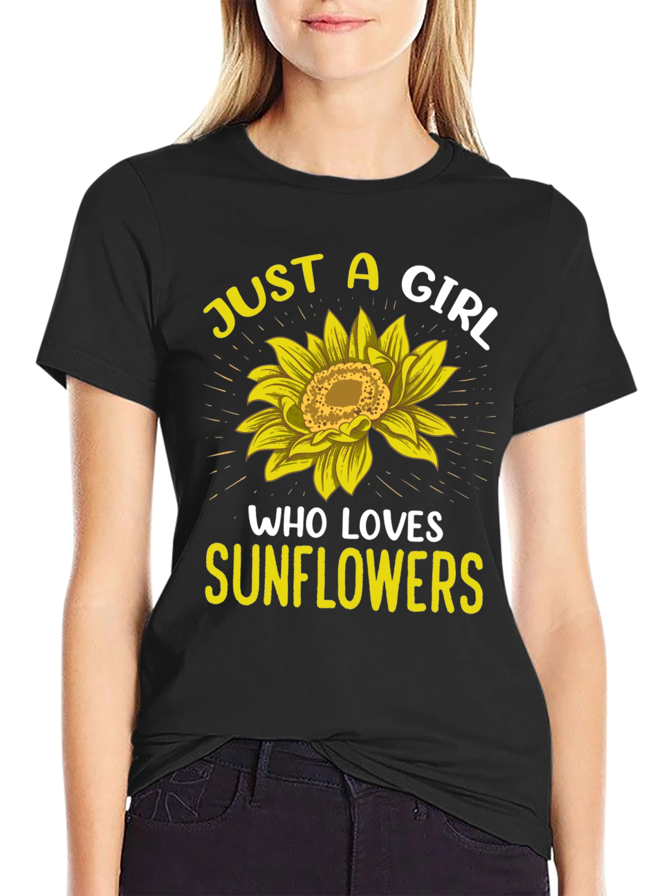 Sunflower Lover Graphic T-Shirt - Just a Girl