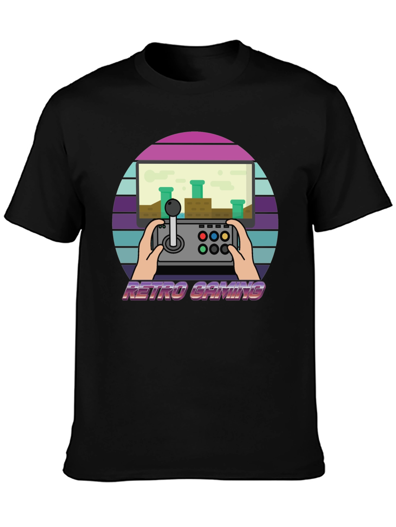 Retro Gaming Black T-Shirt