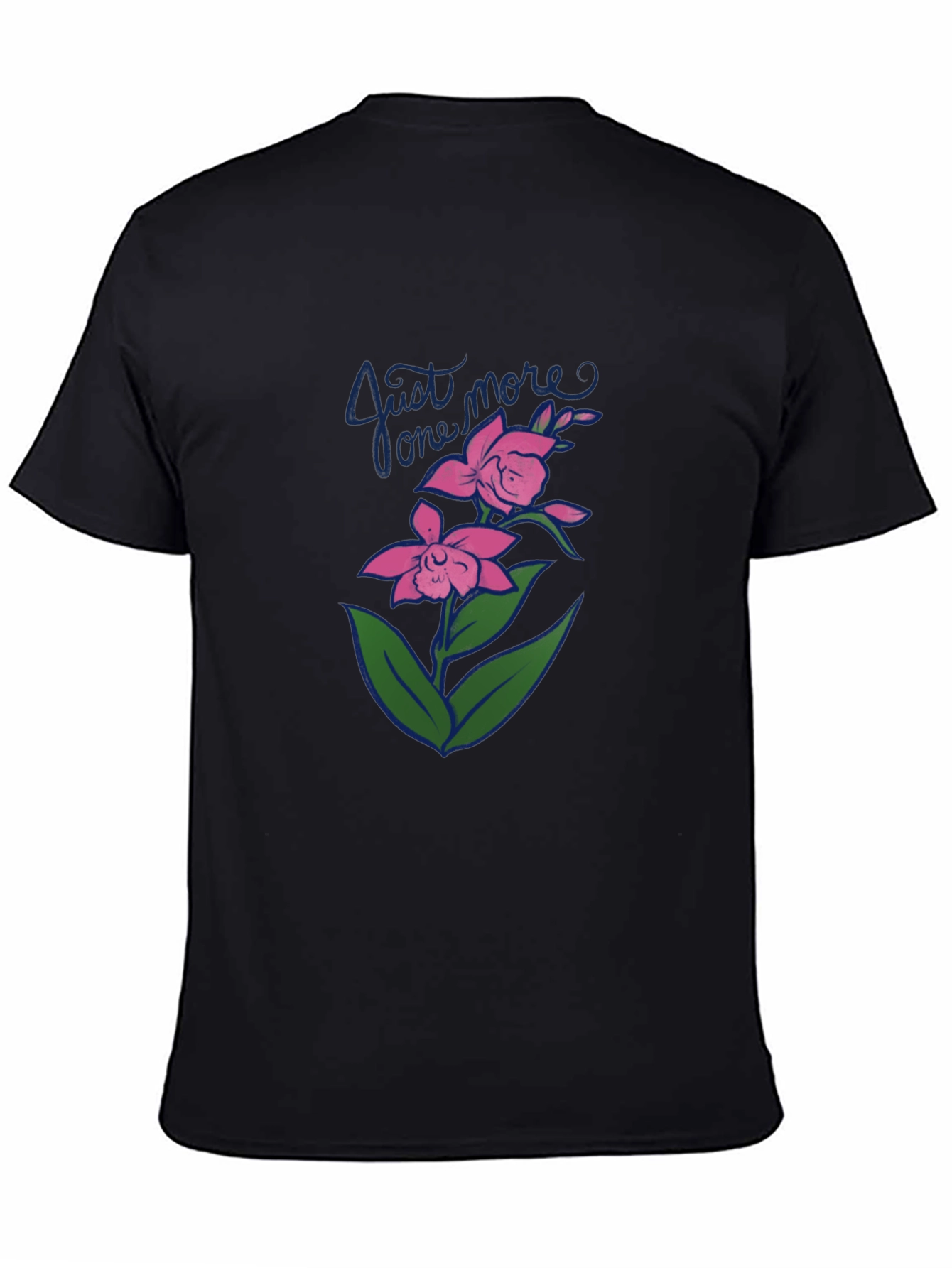 Just One More Floral Black T-Shirt