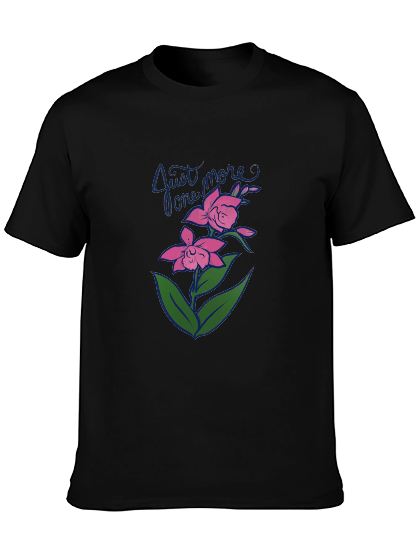 Just One More Floral Black T-Shirt