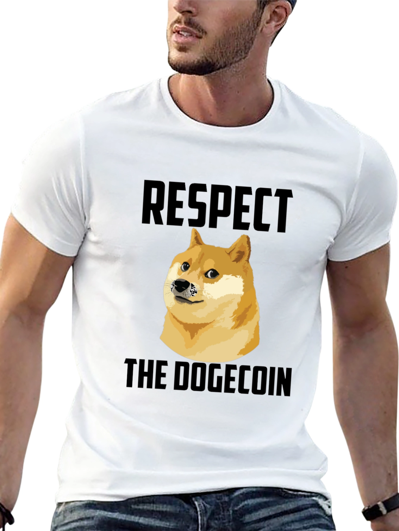 Respect The Dogecoin Black T-Shirt