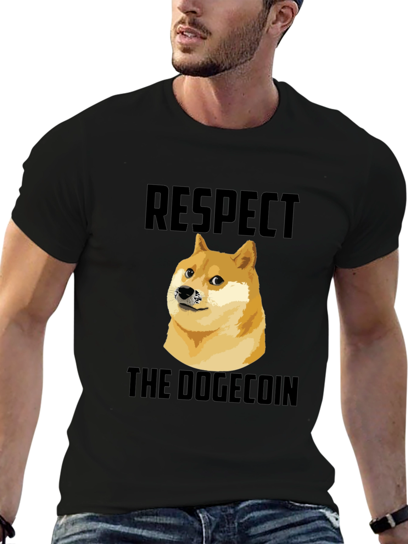 Respect The Dogecoin Black T-Shirt