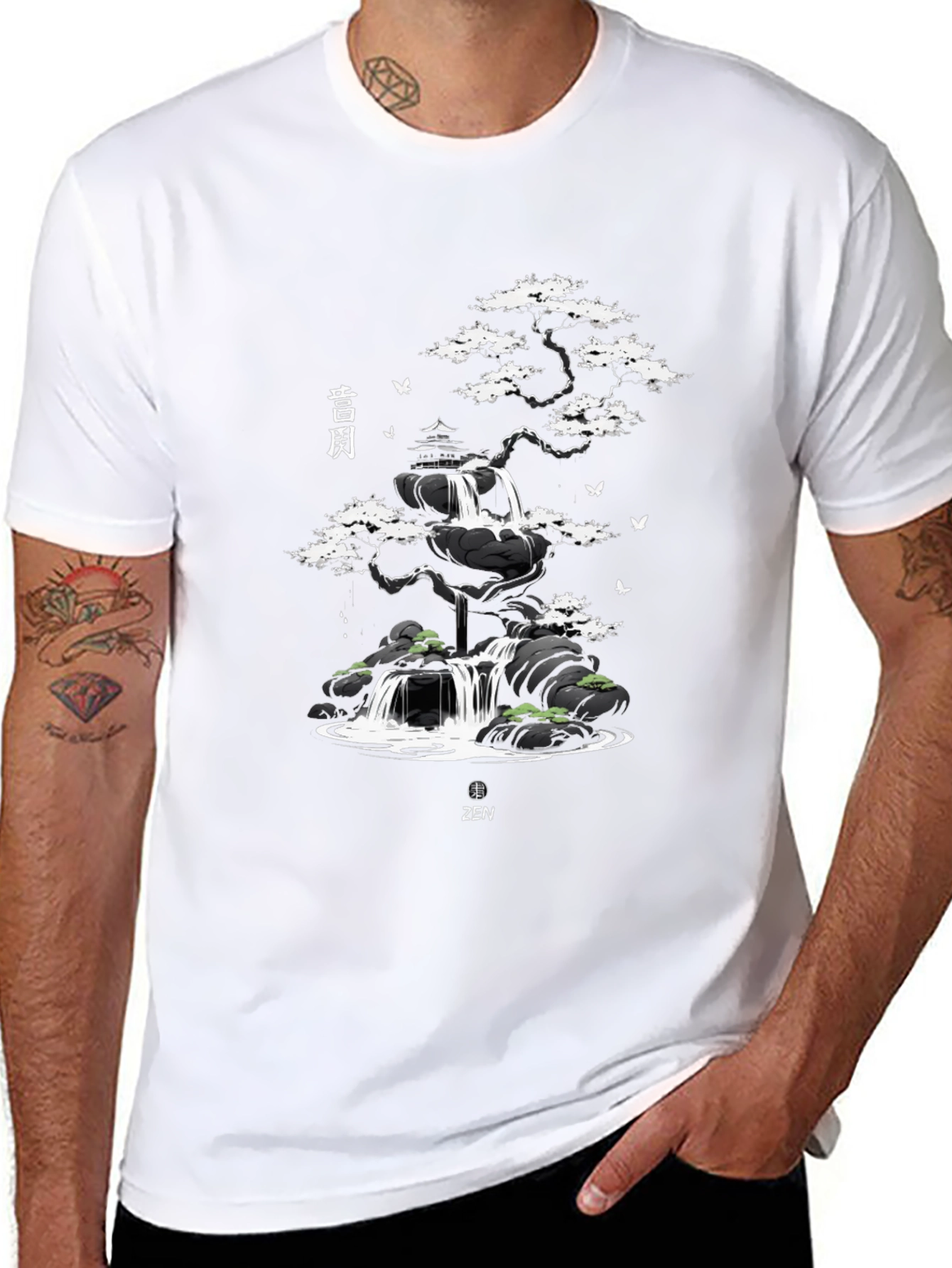 Zen Garden Waterfall Graphic Tee