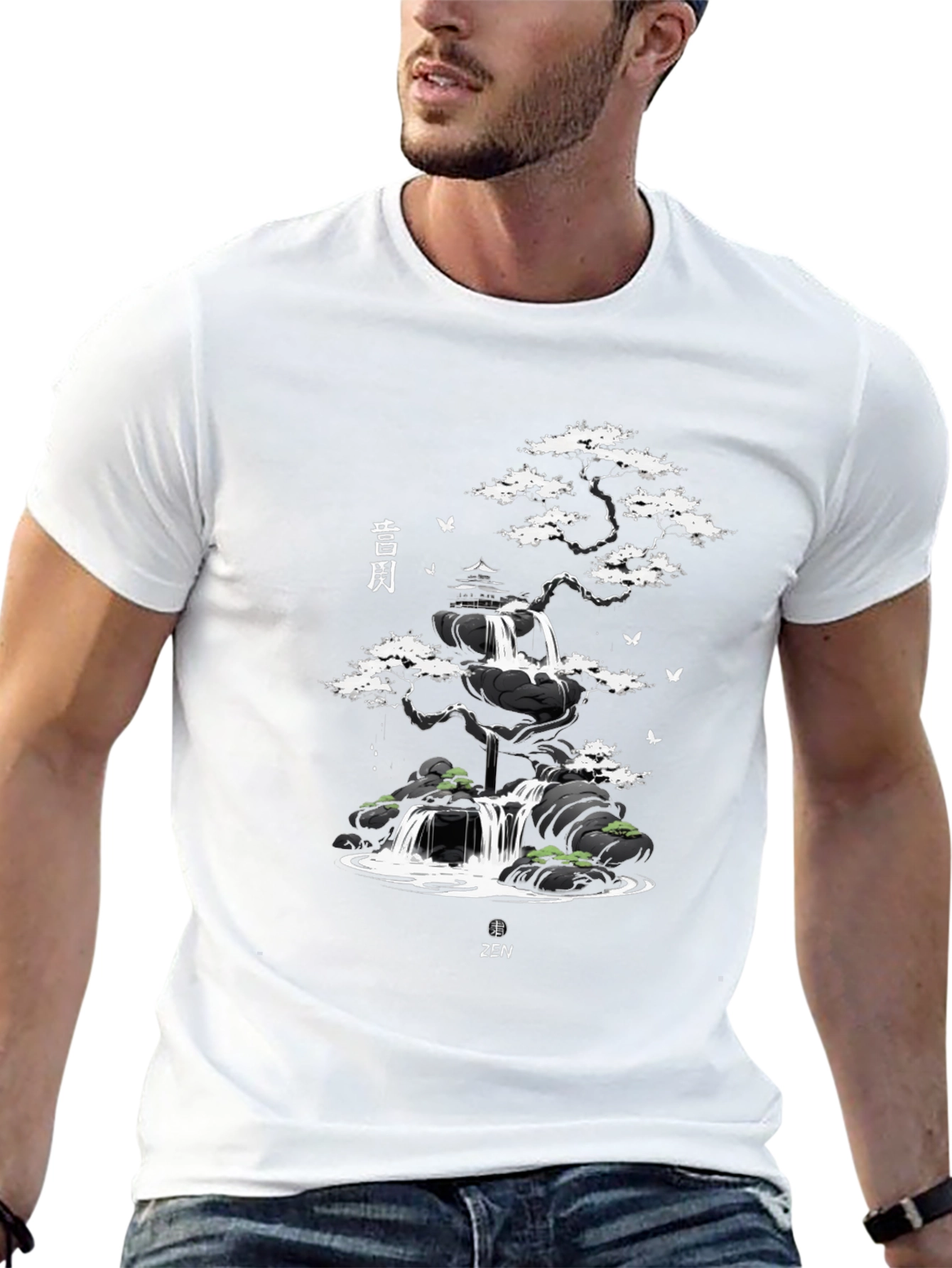 Zen Garden Waterfall Graphic Tee