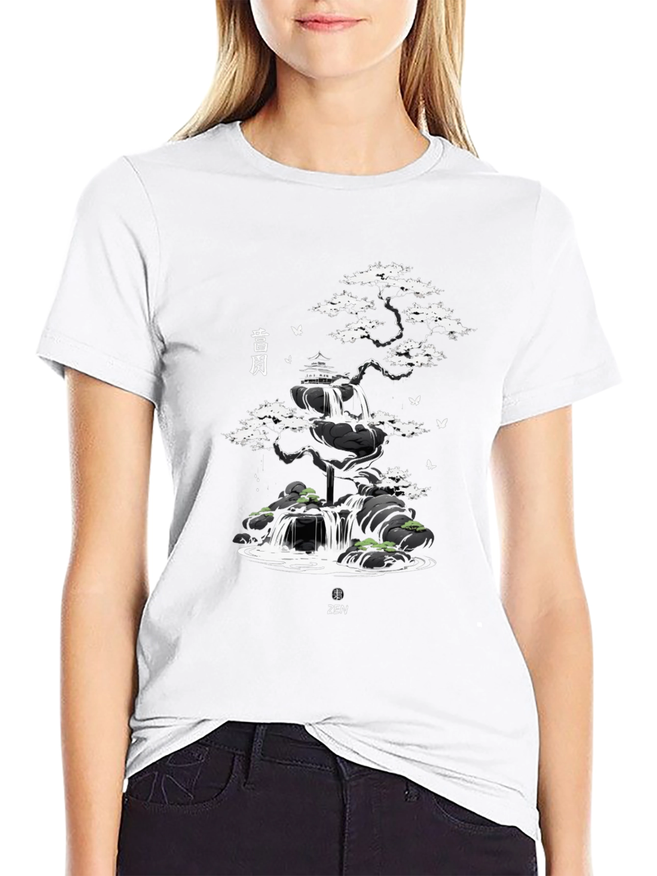 Zen Garden Waterfall Graphic Tee
