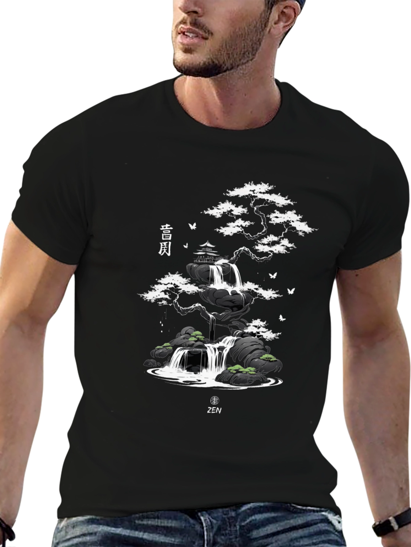 Zen Garden Waterfall Graphic Tee