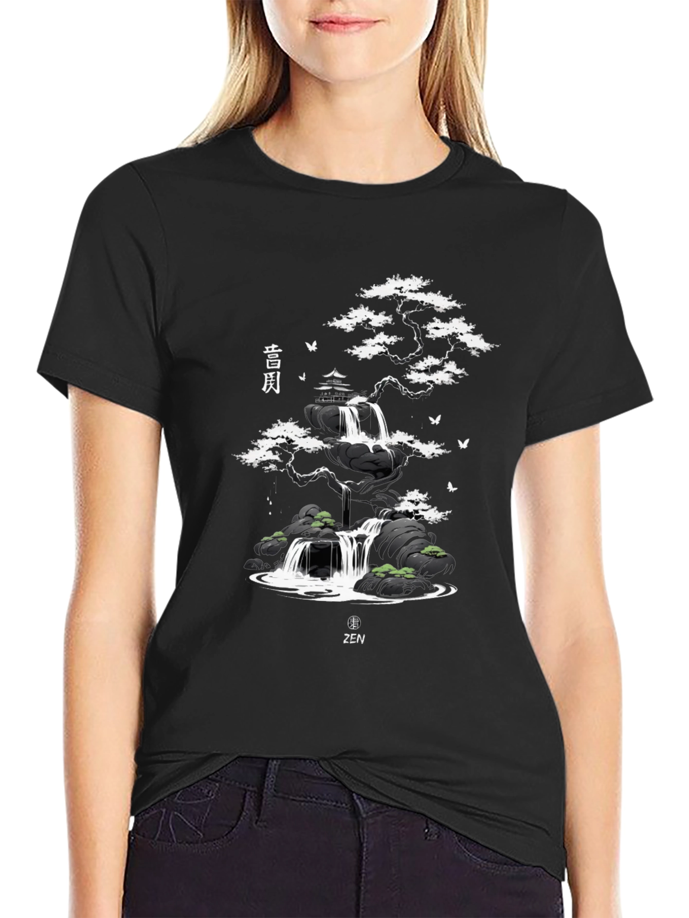 Zen Garden Waterfall Graphic Tee