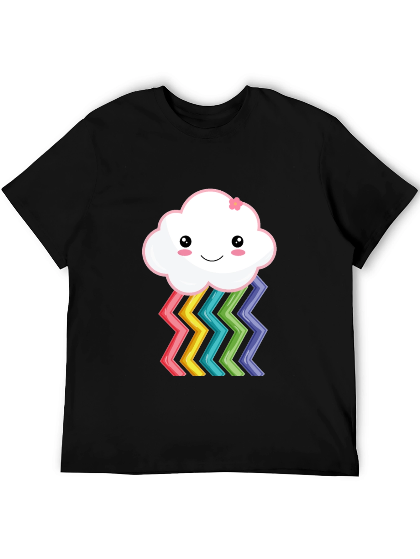 Cute Rainbow Cloud Graphic T-Shirt