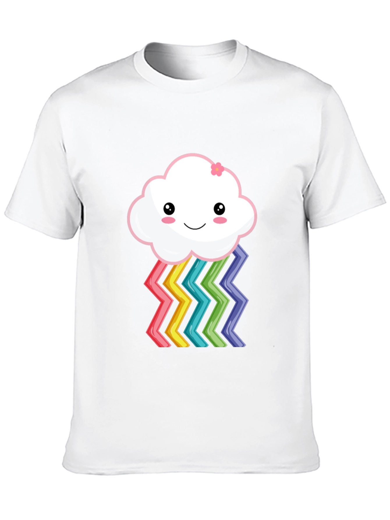 Cute Rainbow Cloud Graphic T-Shirt
