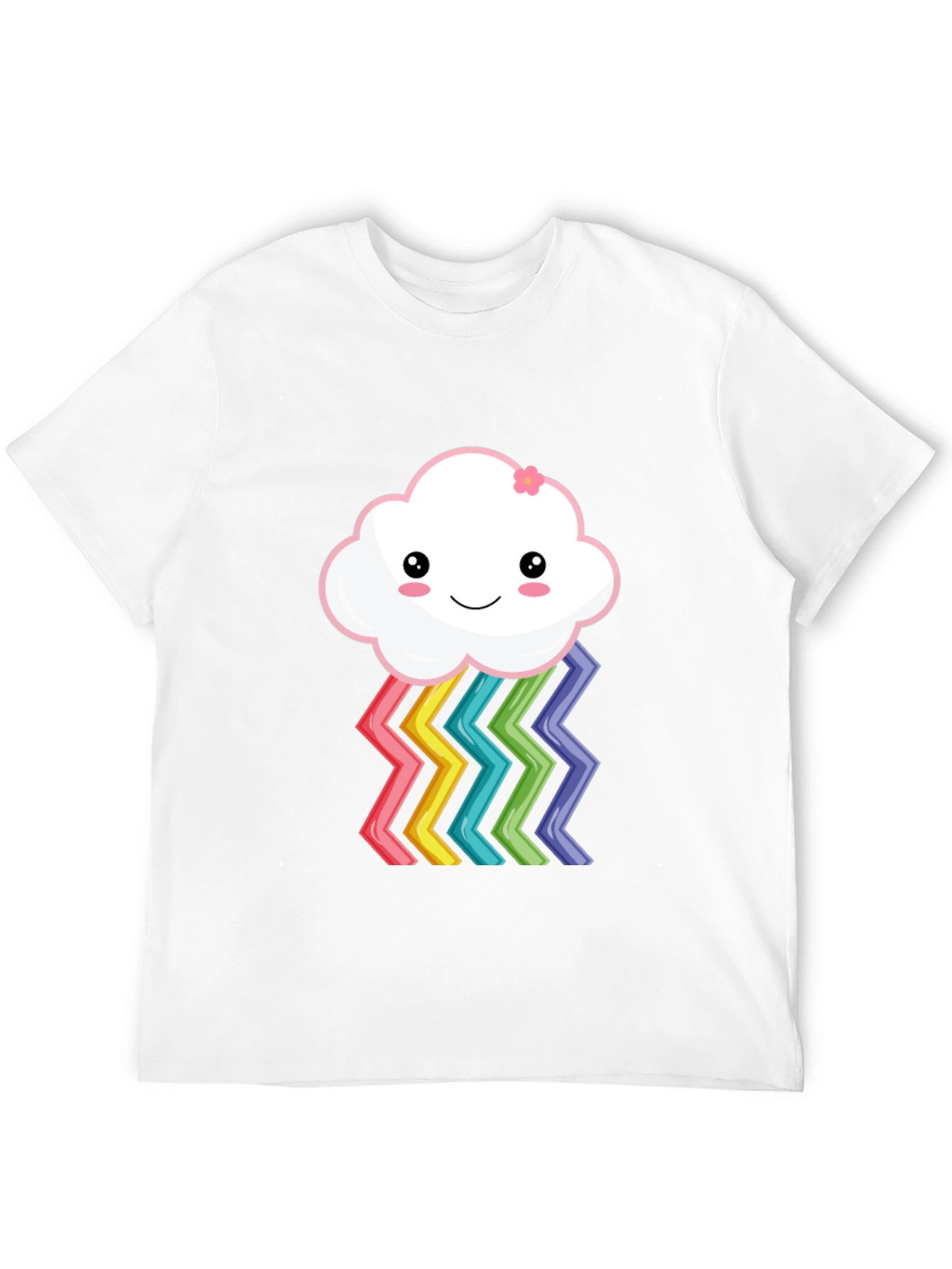 Cute Rainbow Cloud Graphic T-Shirt