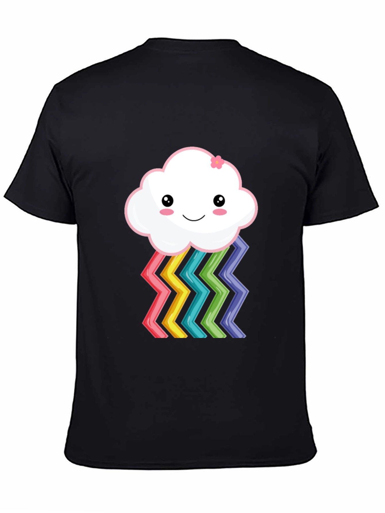Cute Rainbow Cloud Graphic T-Shirt