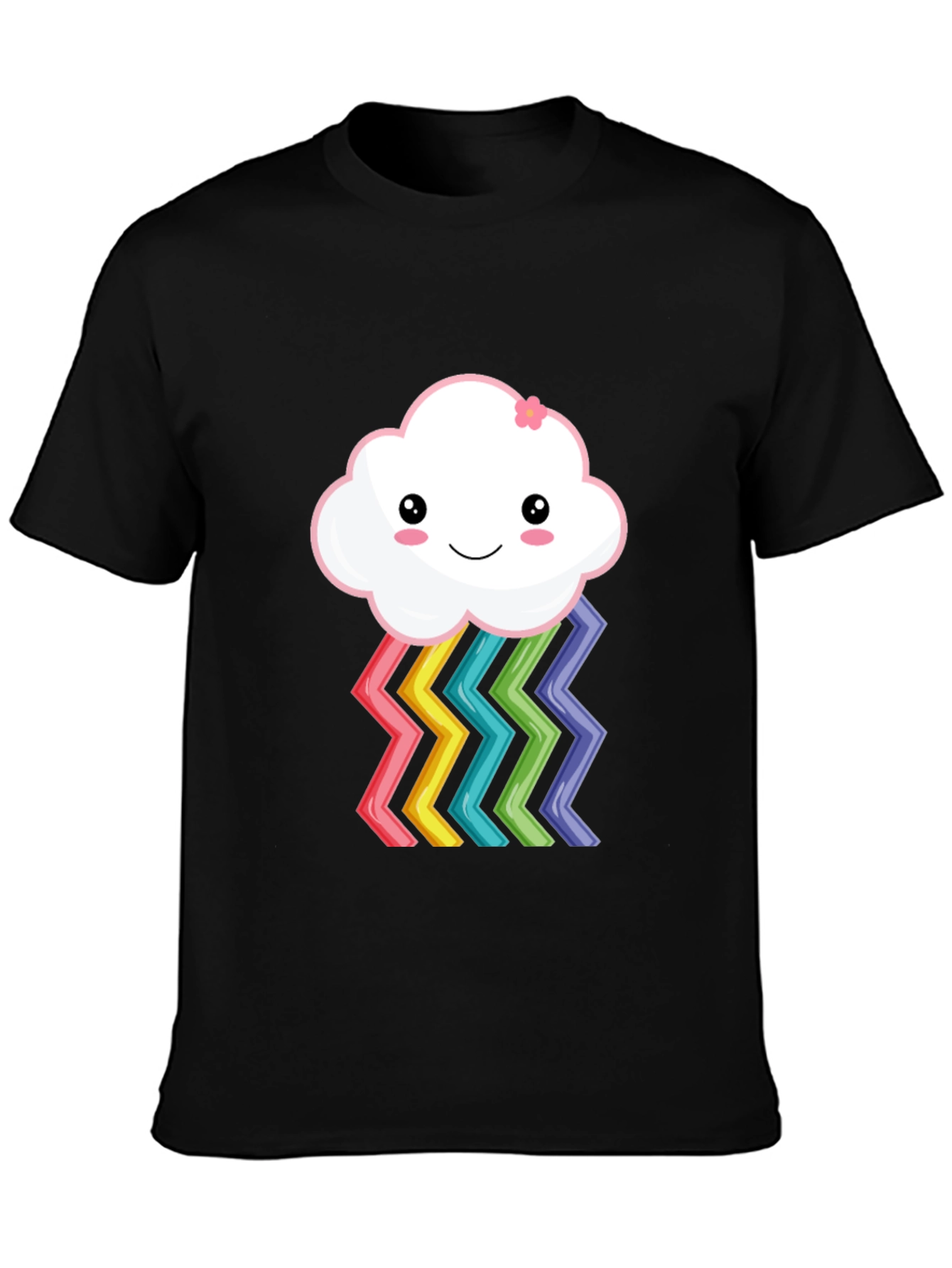 Cute Rainbow Cloud Graphic T-Shirt