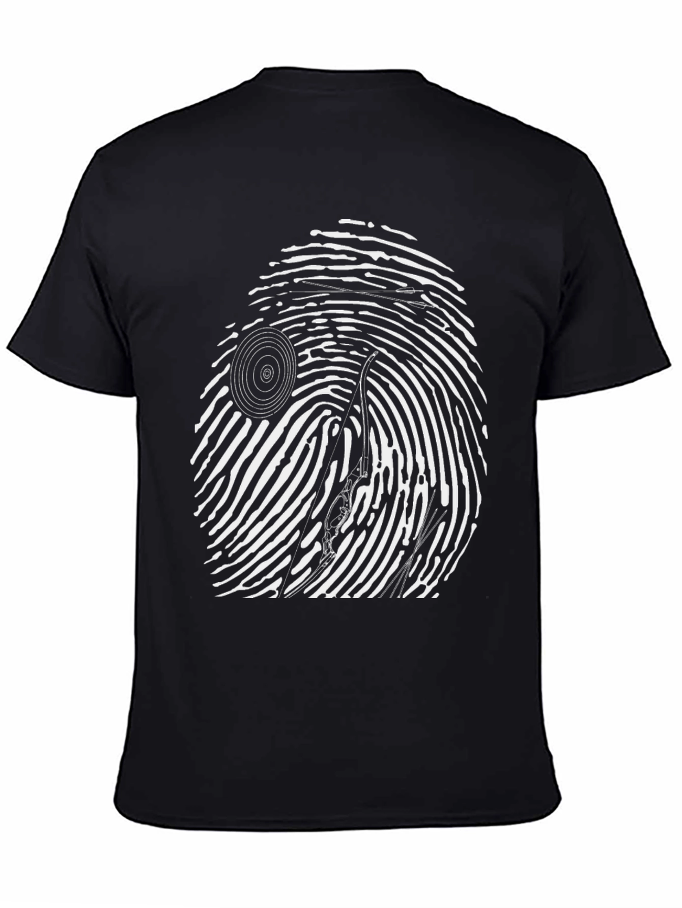Fingerprint Vinyl Record Player Black T-Shirt