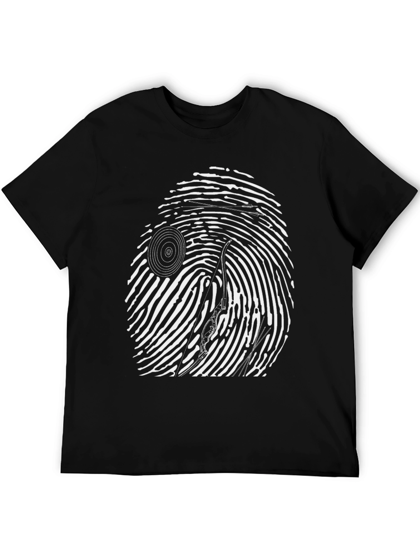 Fingerprint Vinyl Record Player Black T-Shirt