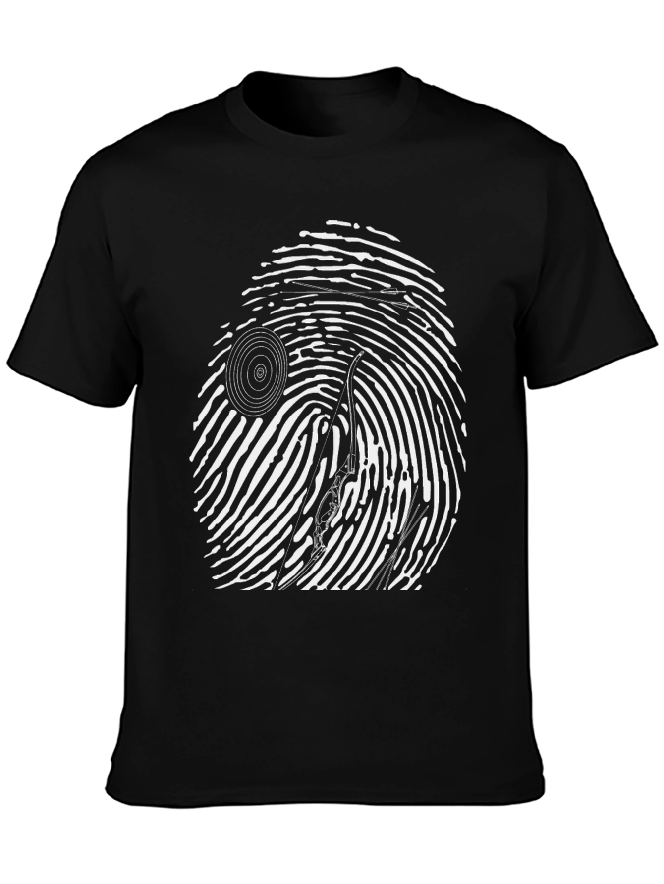 Fingerprint Vinyl Record Player Black T-Shirt