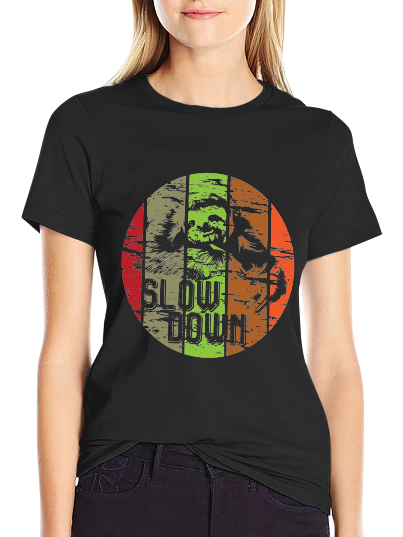Slow Down Sloth Graphic Tee - Relaxed Fit