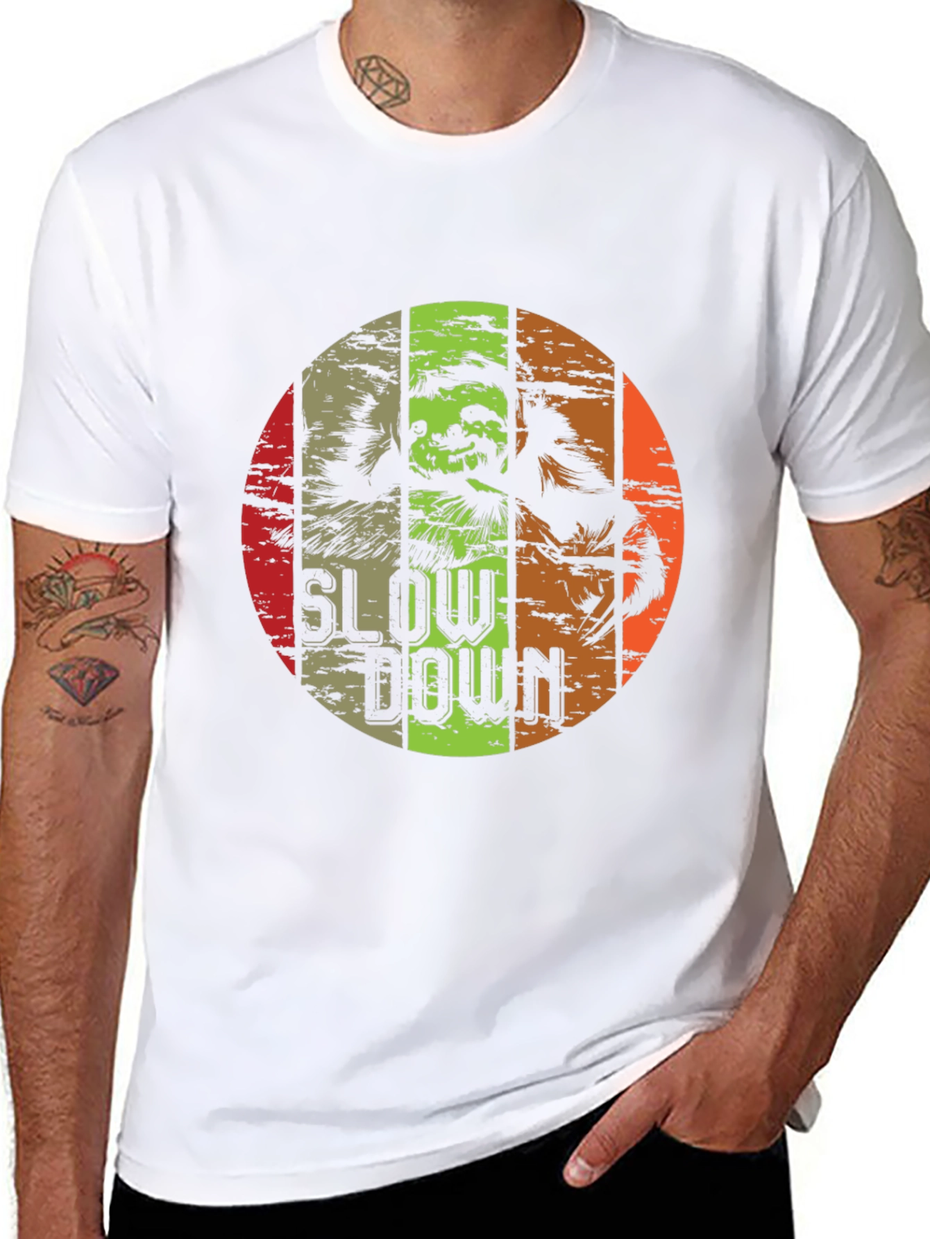 Slow Down Sloth Graphic Tee - Relaxed Fit