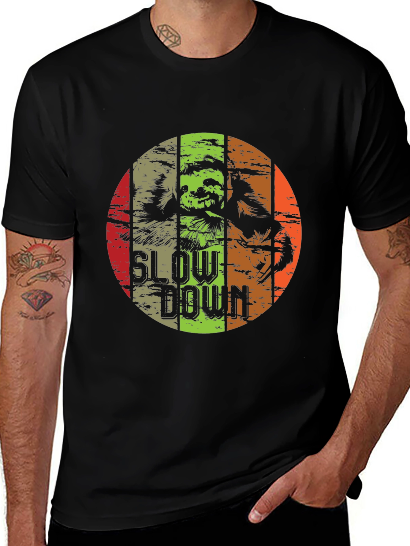 Slow Down Sloth Graphic Tee - Relaxed Fit