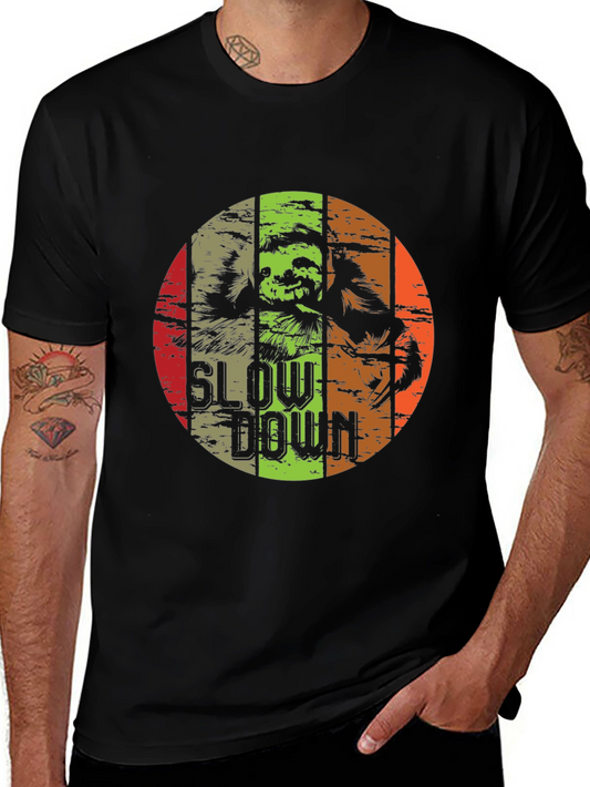 Slow Down Sloth Graphic Tee - Relaxed Fit