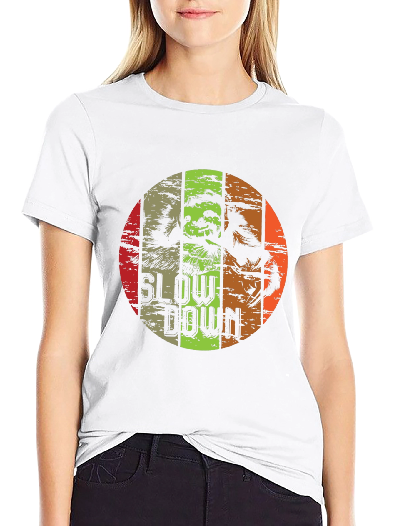 Slow Down Sloth Graphic Tee - Relaxed Fit