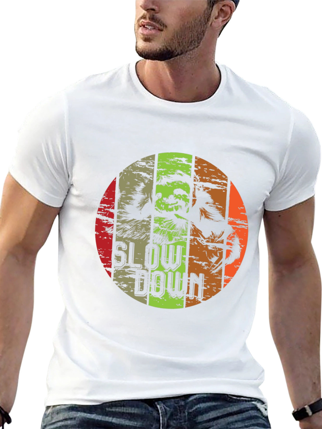 Slow Down Sloth Graphic Tee - Relaxed Fit