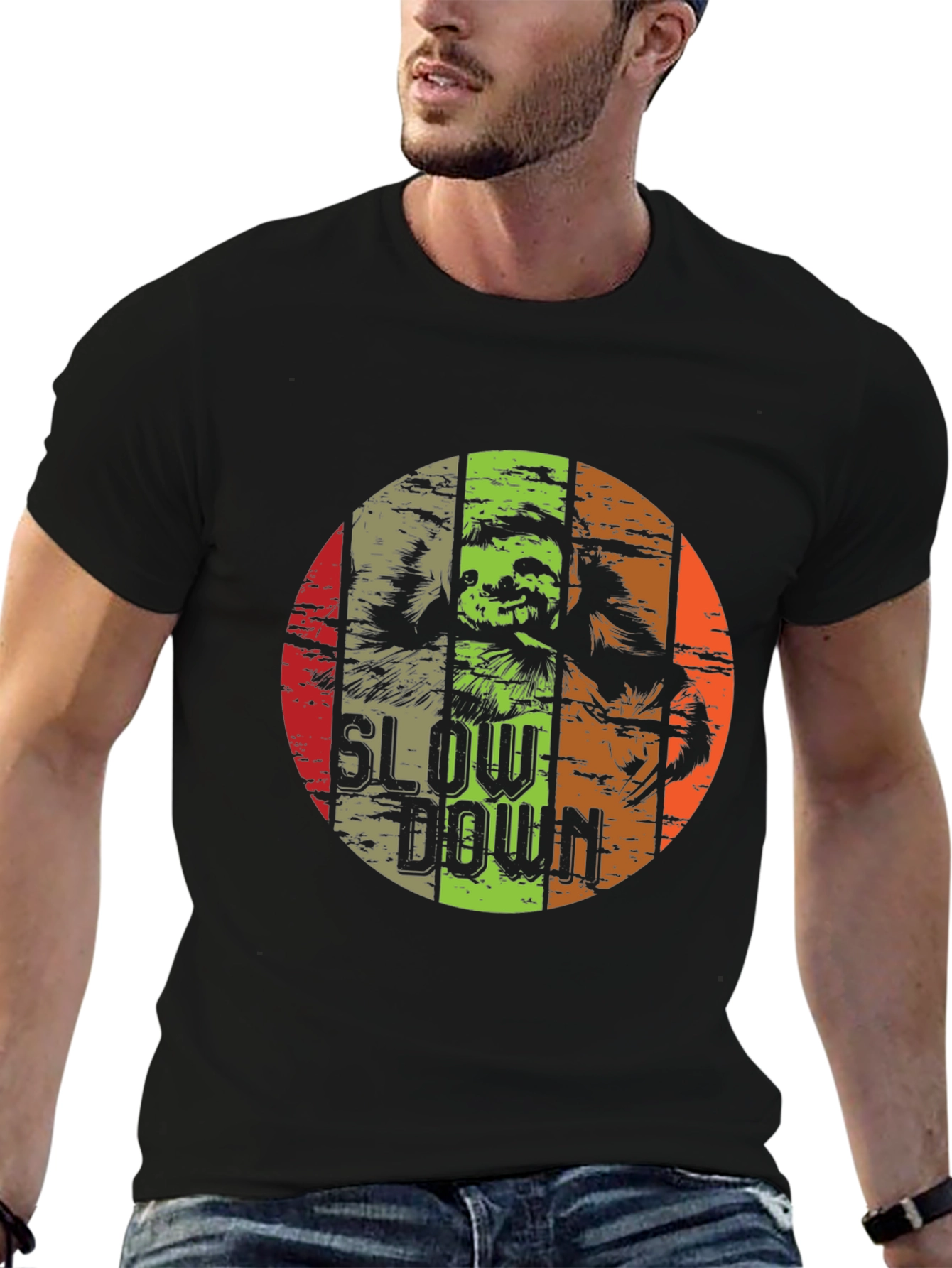Slow Down Sloth Graphic Tee - Relaxed Fit