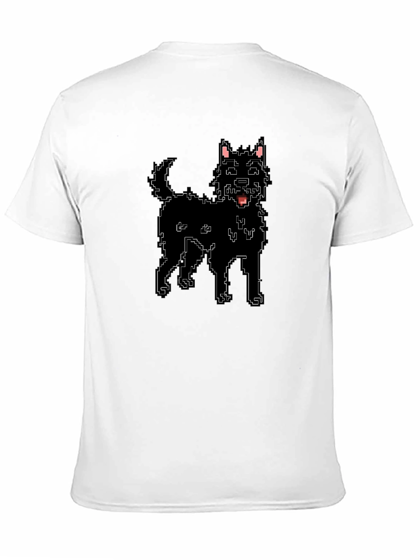 Pixel Dog Black T-Shirt - Retro Style