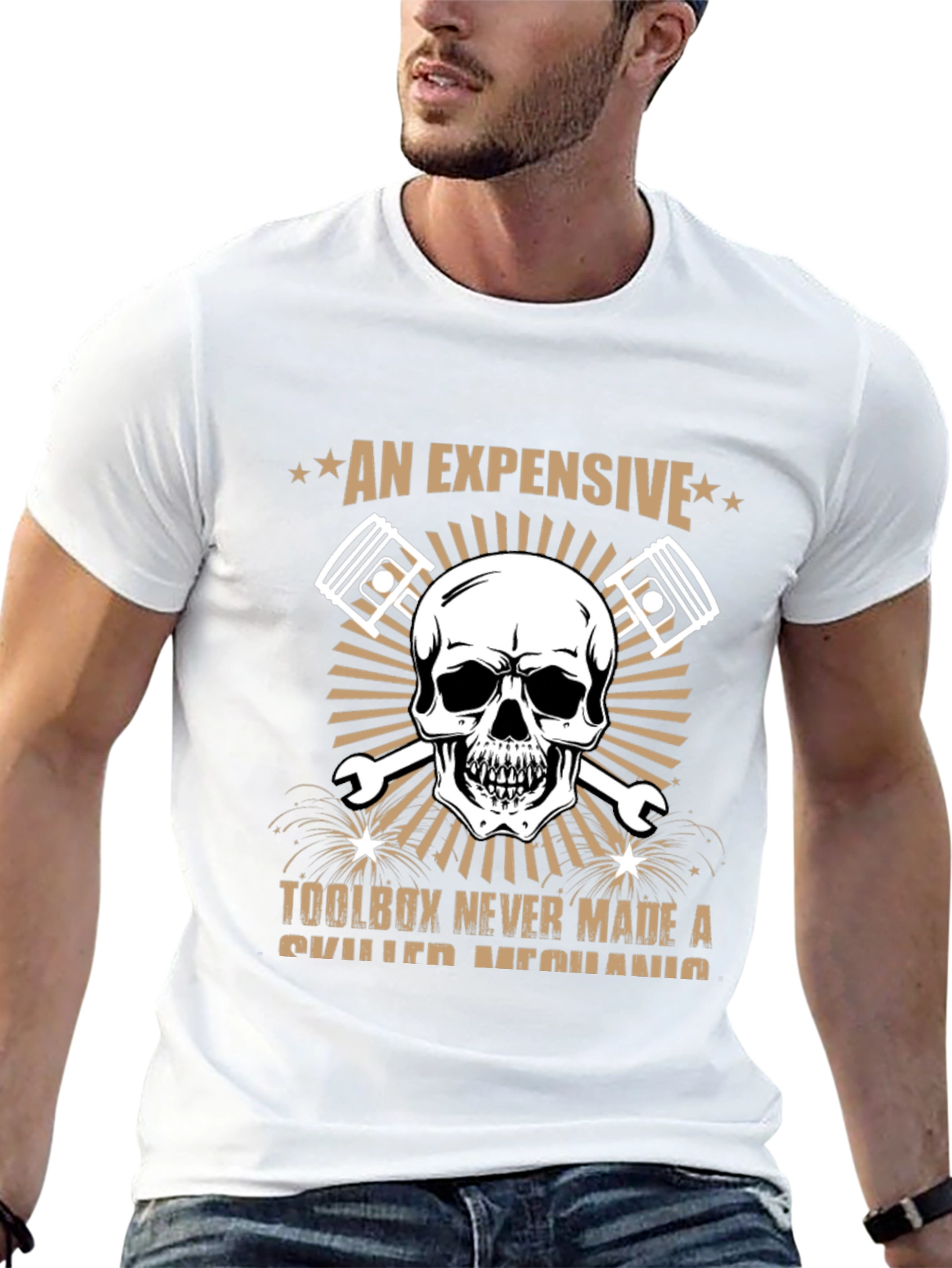 Expensive Toolbox Skull Mechanic T-Shirt