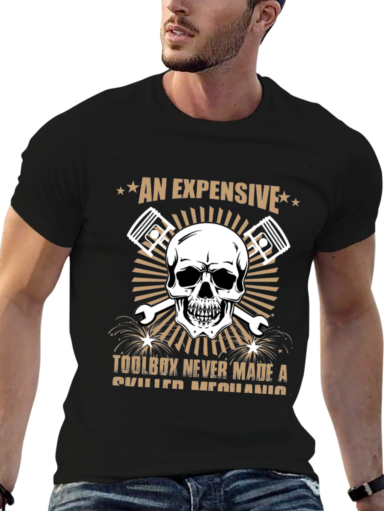 Expensive Toolbox Skull Mechanic T-Shirt