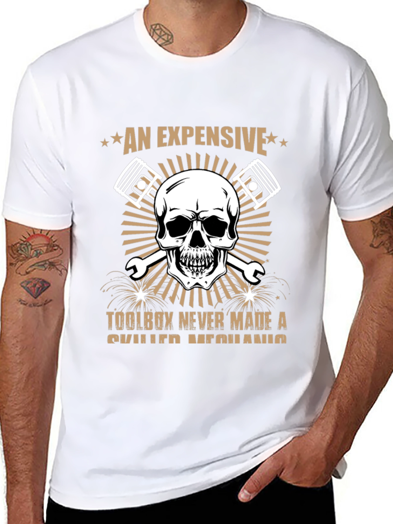 Expensive Toolbox Skull Mechanic T-Shirt