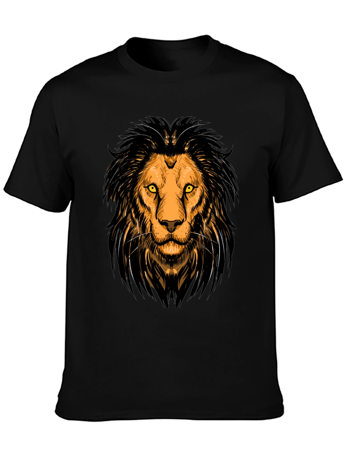 Lion Graphic Print Crew Neck Mens T-Shirt