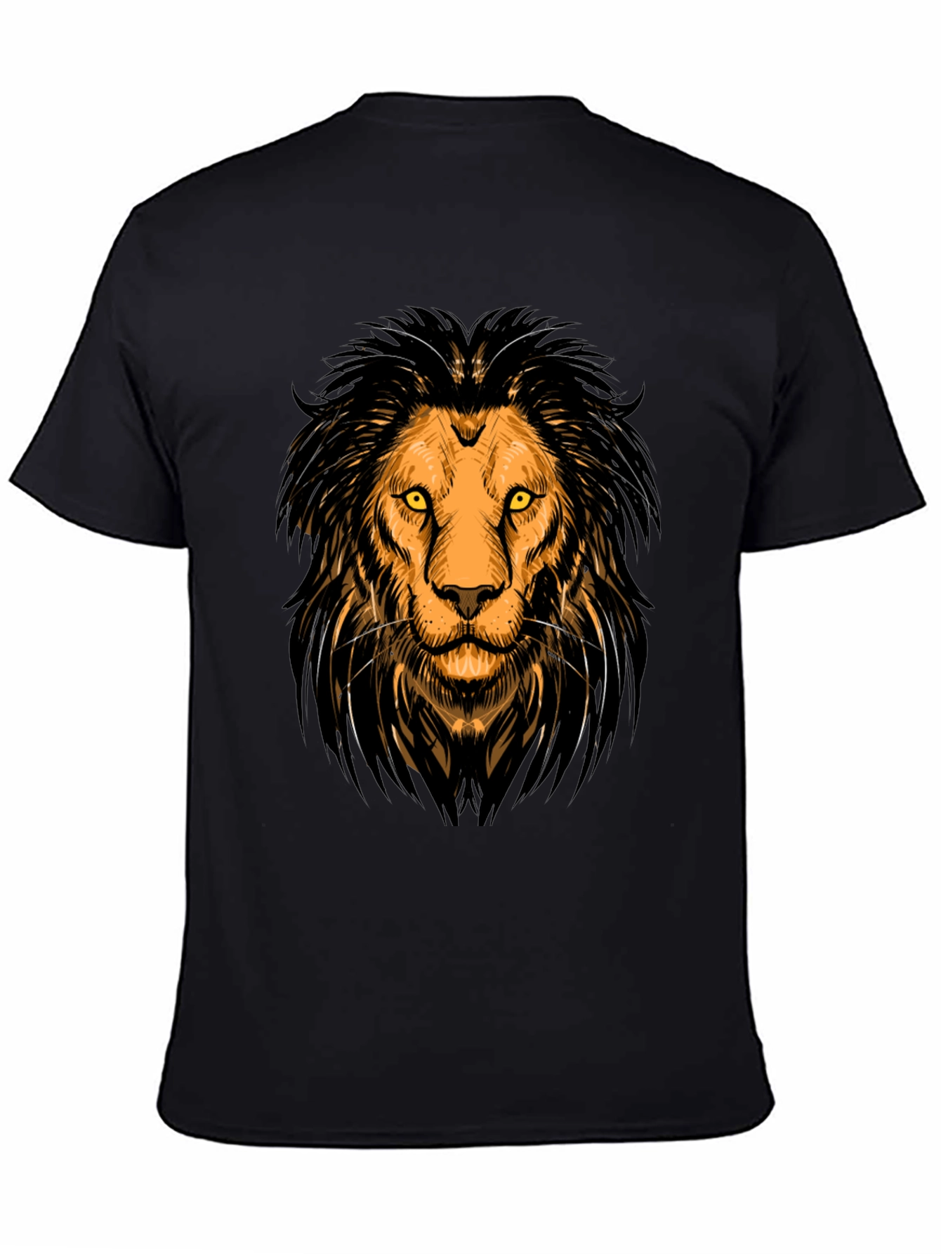 Lion Graphic Print Crew Neck Mens T-Shirt