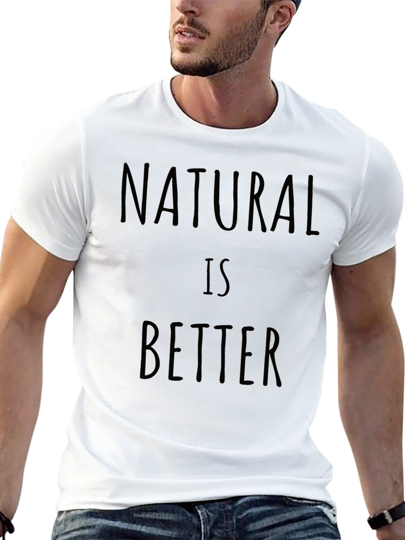 Natural Is Better Graphic Tee - Black Casual Shirt