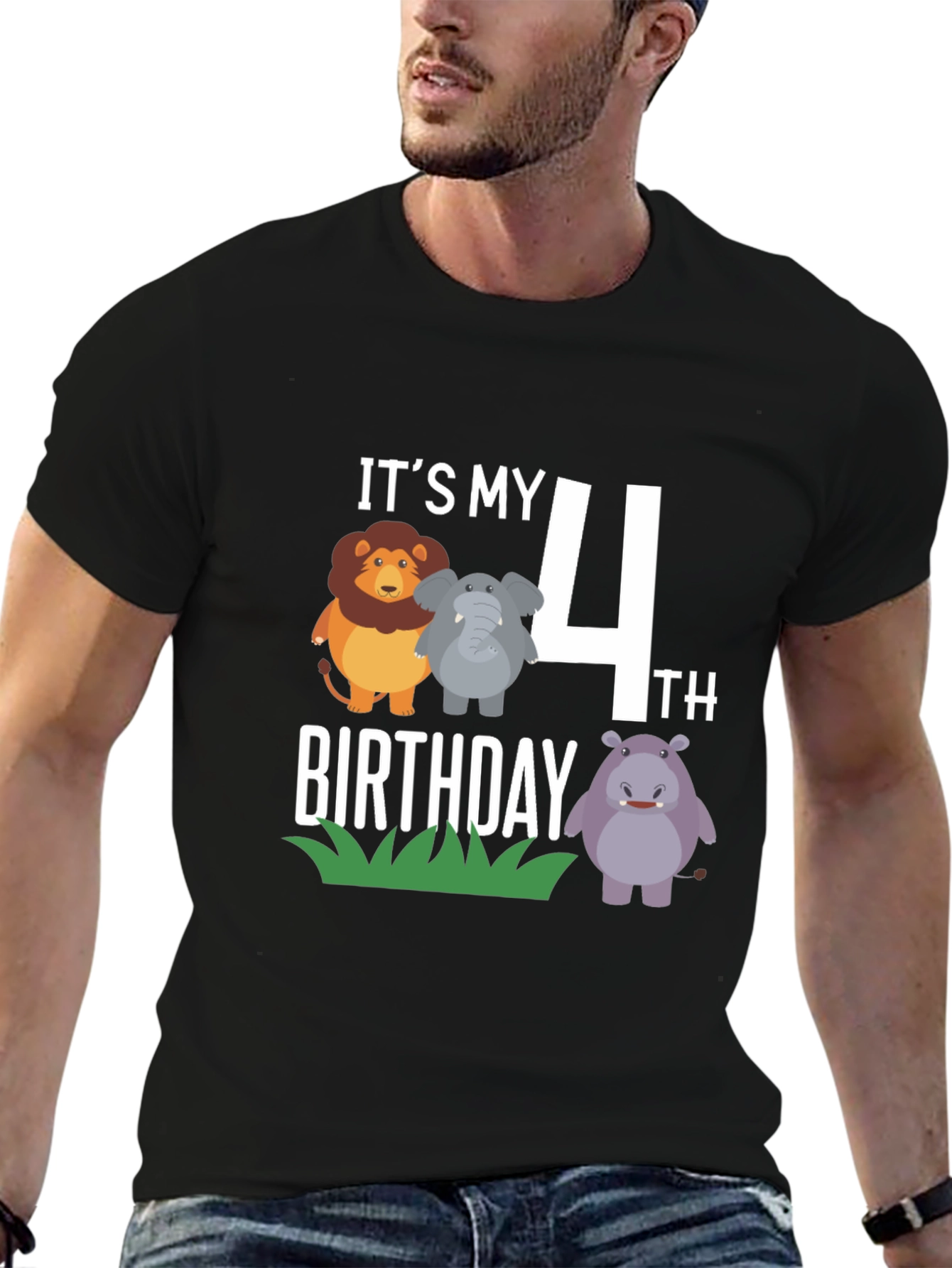 Its My 4th Birthday Safari Animal Shirt
