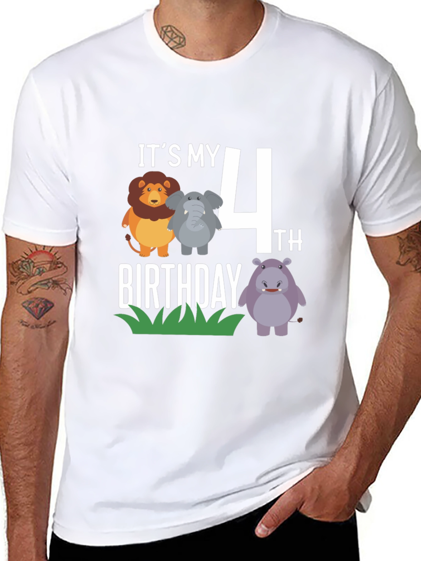 Its My 4th Birthday Safari Animal Shirt