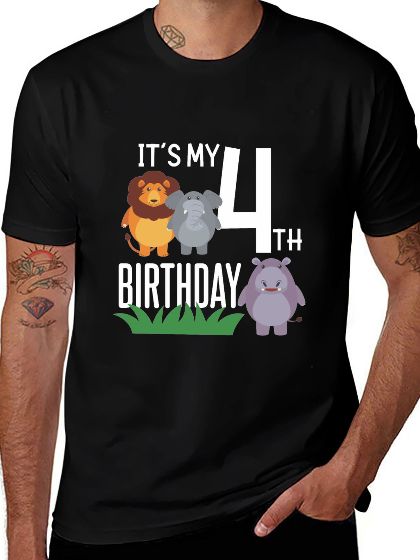 Its My 4th Birthday Safari Animal Shirt