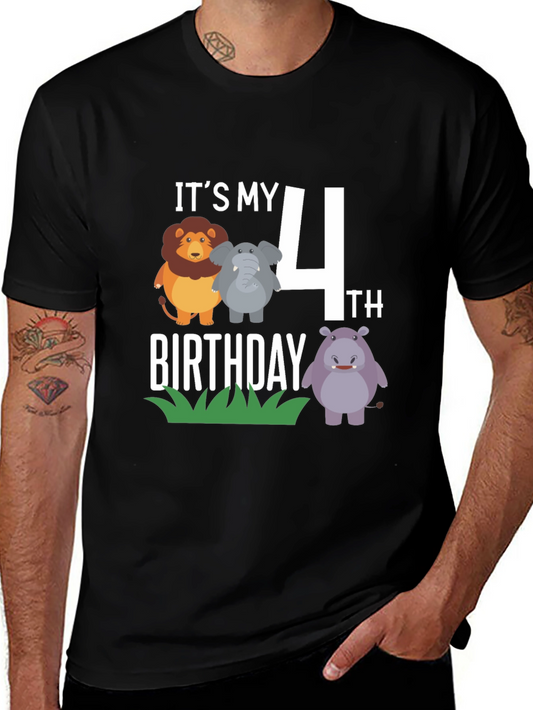 Its My 4th Birthday Safari Animal Shirt