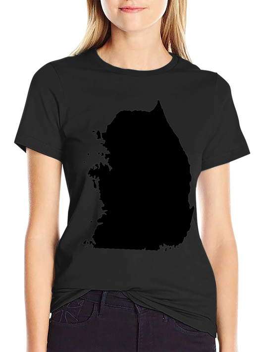 South Korea Map Black Graphic Tee