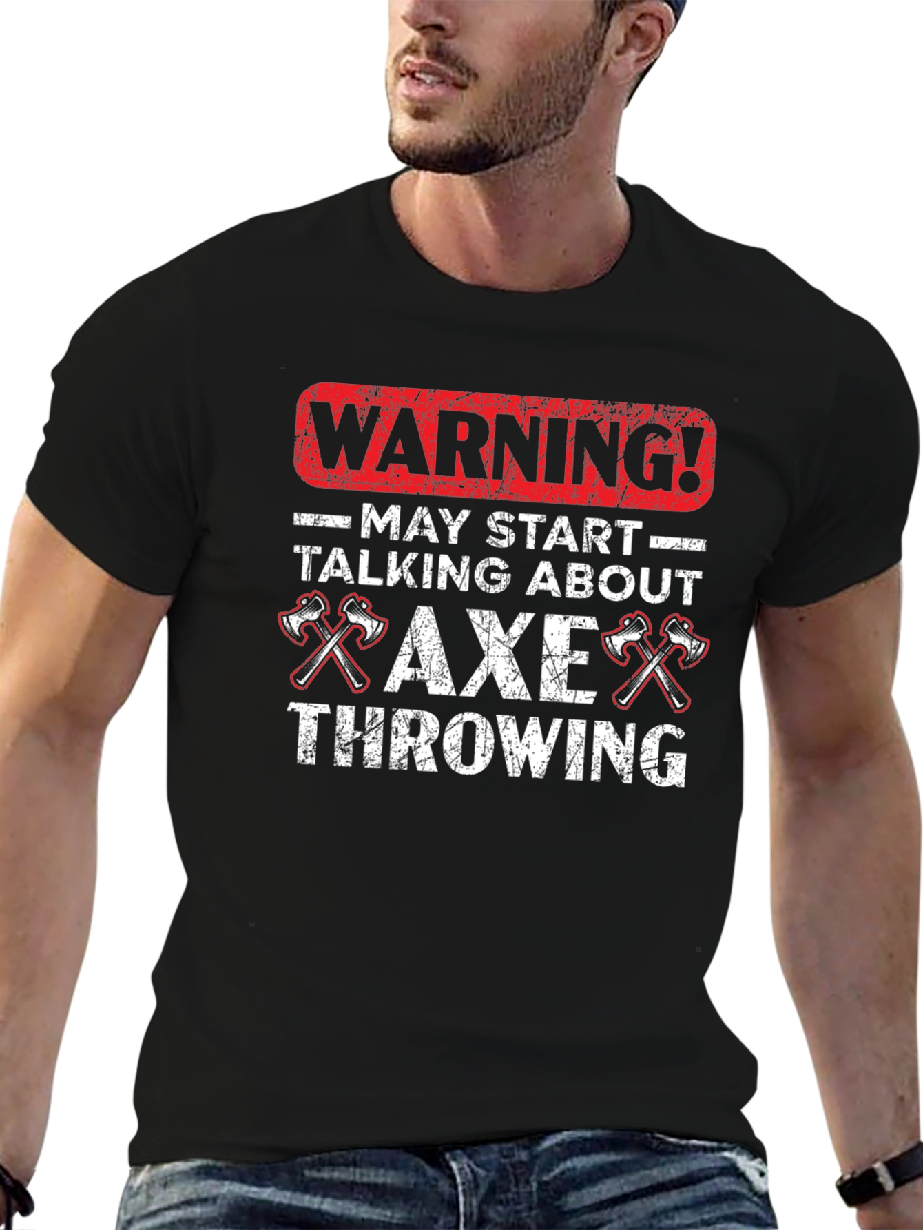 Axe Throwing Warning Graphic T-Shirt