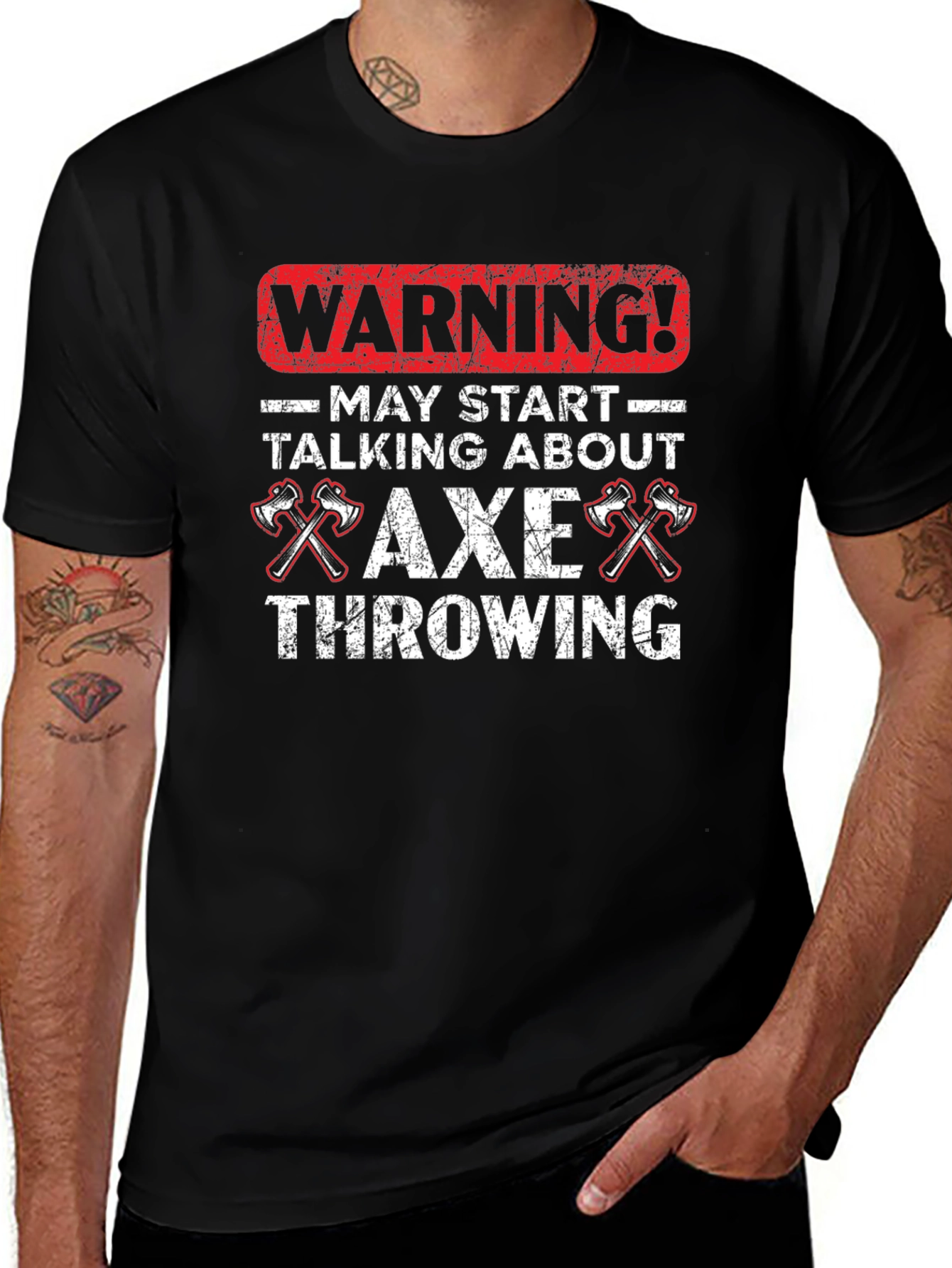 Axe Throwing Warning Graphic T-Shirt