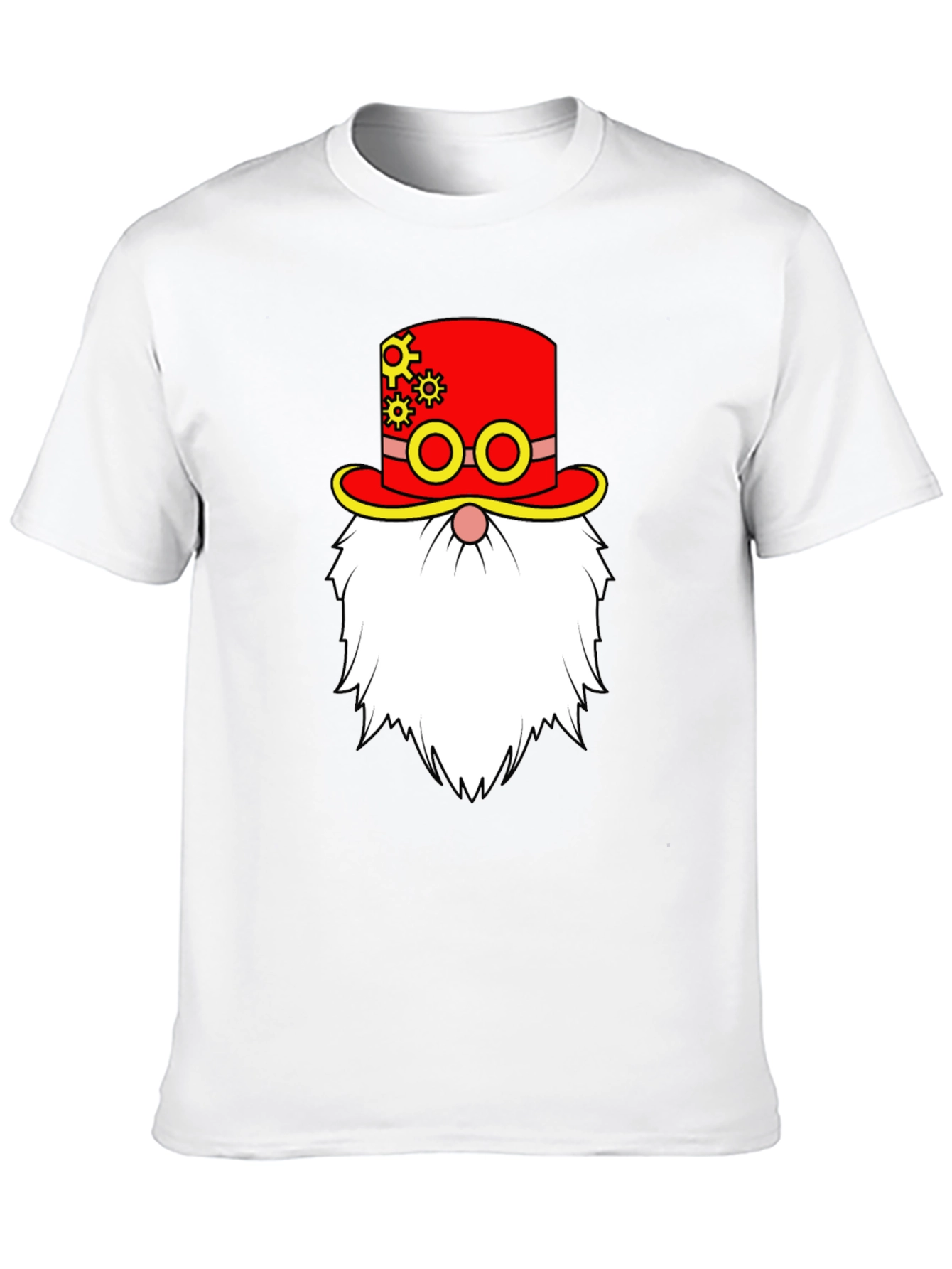 Steampunk Gnome Graphic Tee - Black Cotton T-Shirt