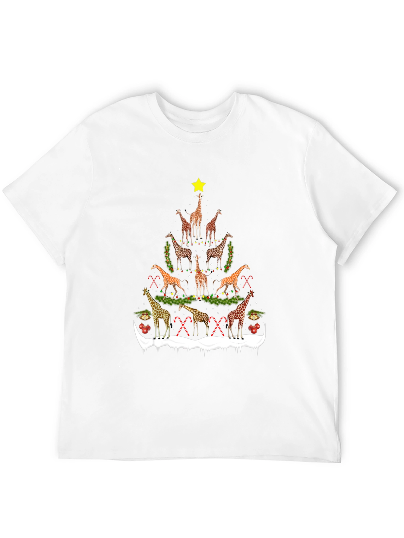 Giraffe Christmas Tree T-Shirt