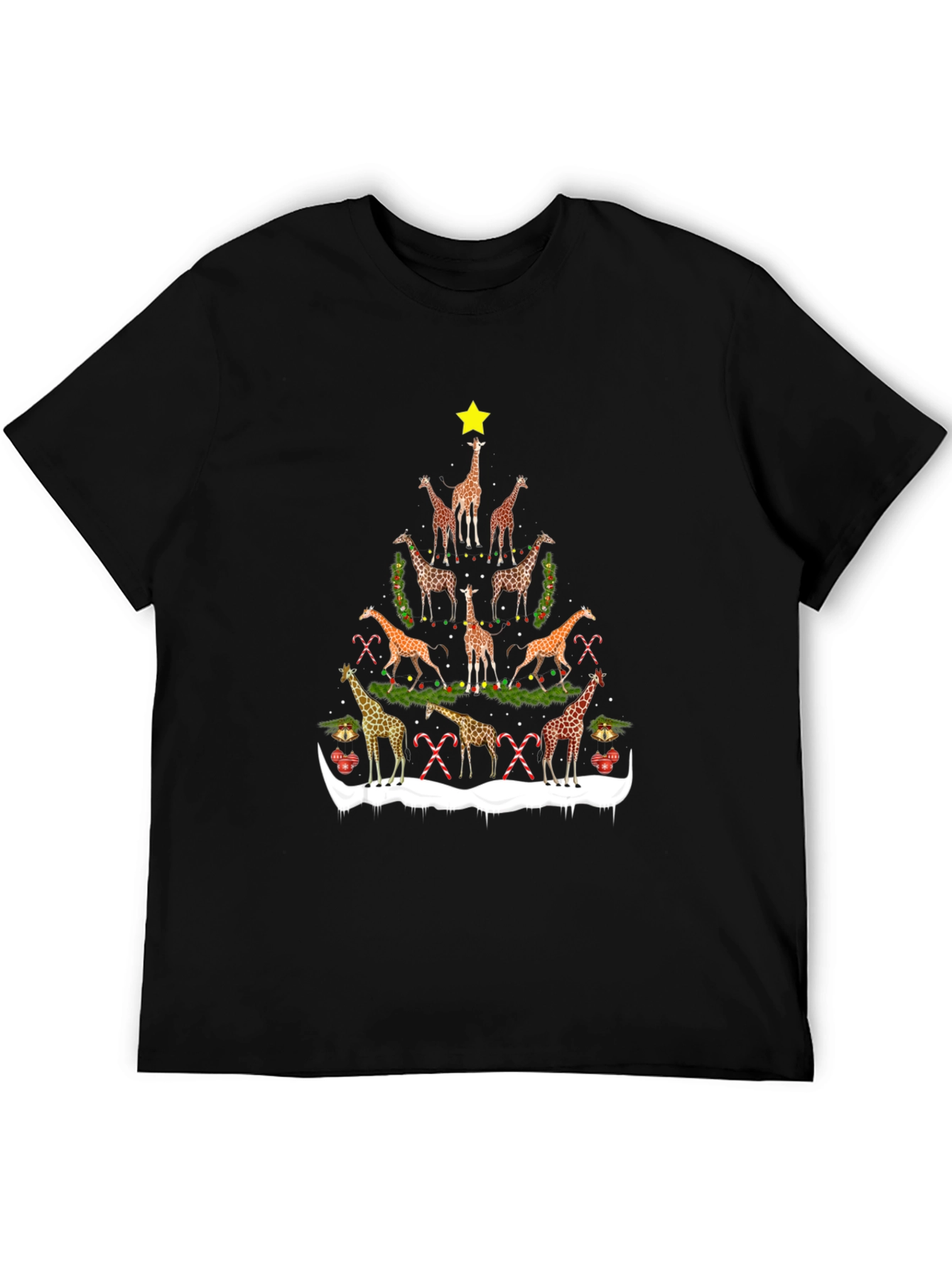 Giraffe Christmas Tree T-Shirt