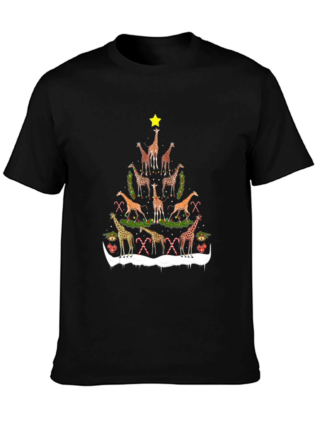 Giraffe Christmas Tree T-Shirt